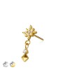 316L SURGICAL STEEL THREADLESS PUSH IN STARBURST PYRAMID DANGLE CZ TOP PART